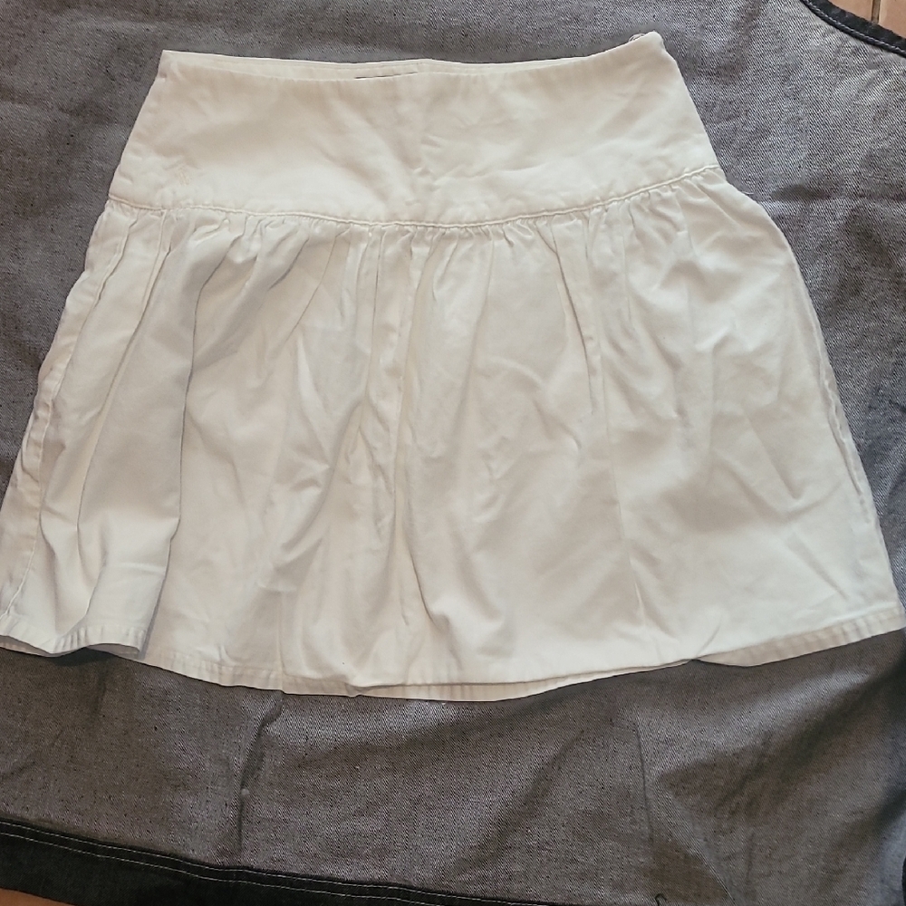 Ralph Lauren Cream Skater Skirt Pleated Mini Resort Wear